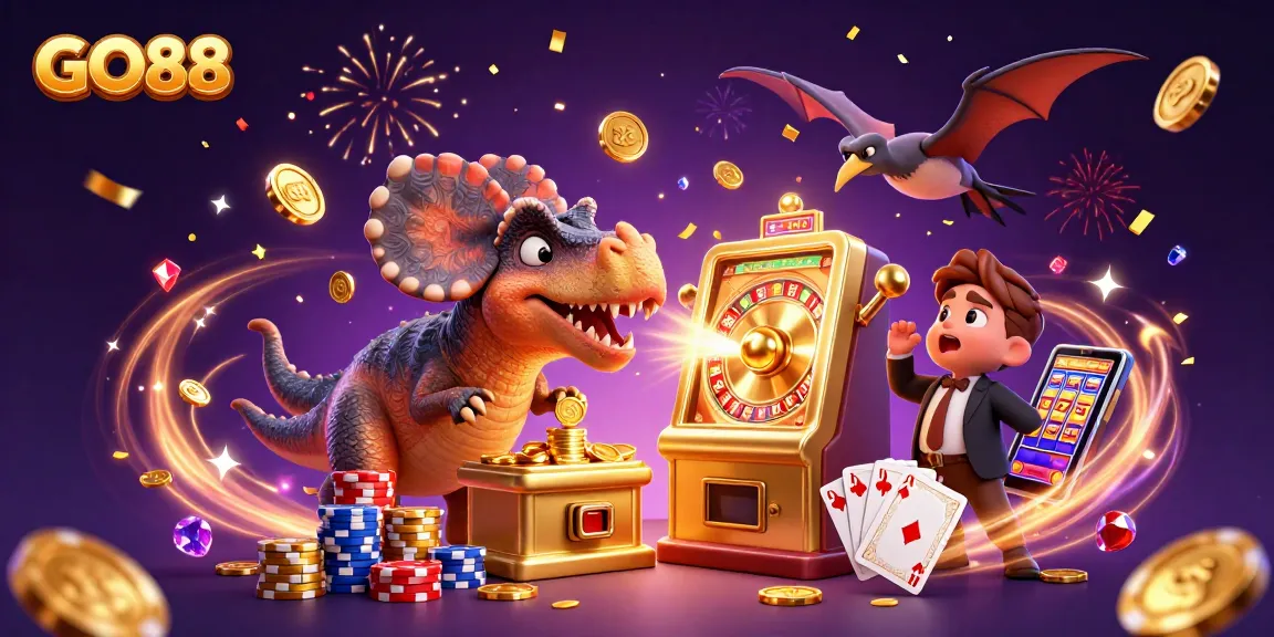 Experience thrilling gameplay with GO88: Pachycephalosaurus slots jackpot wins depicted in vibrant 3D illustration.