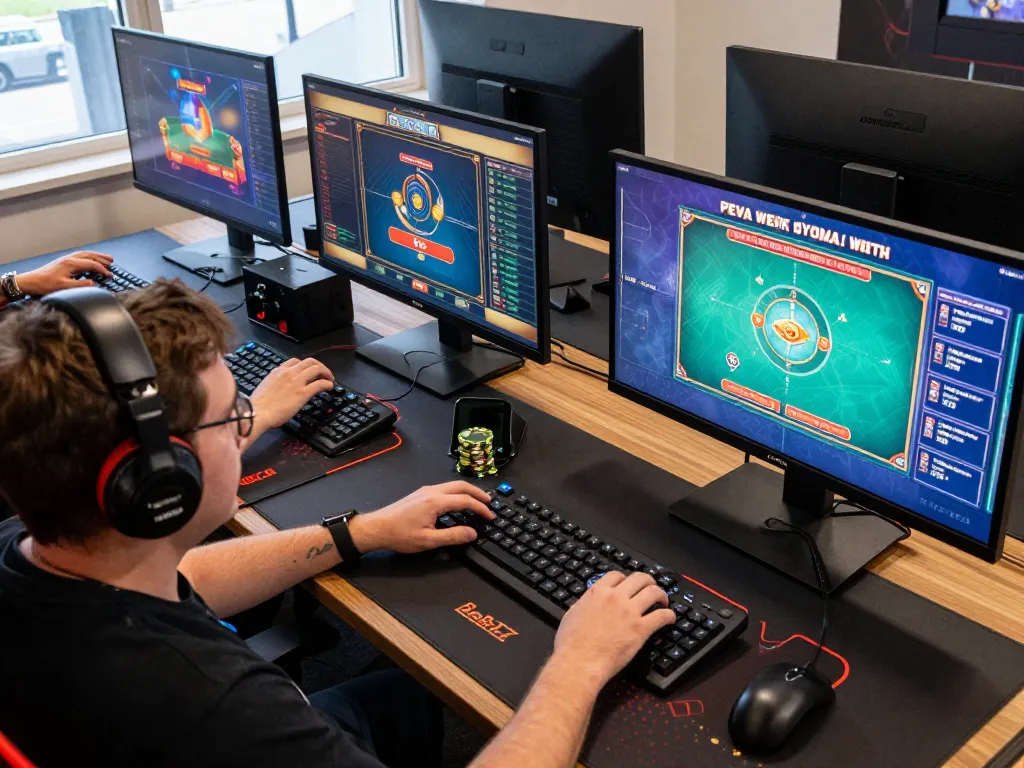 Engaged player at TG88 managing bankroll while playing online casino games in an organized gaming setup