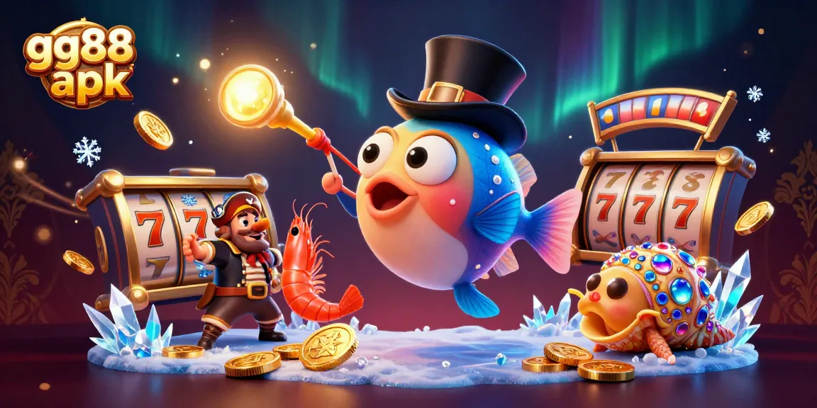 Spin and win at GG88 APK: a vibrant underwater casino scene with animated characters.