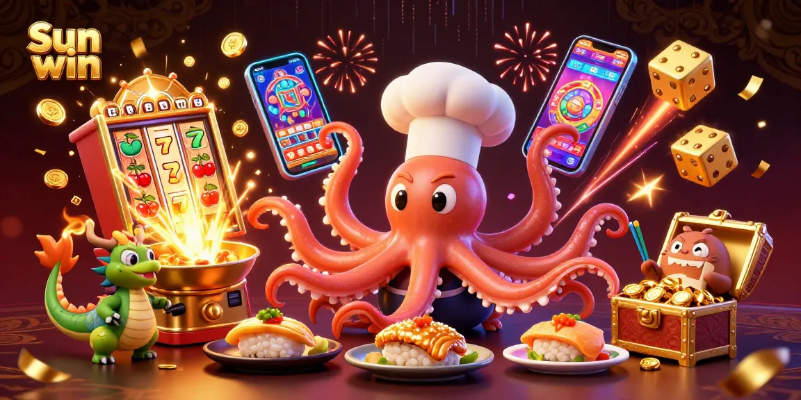 Experience the thrilling slots with Sun win's colorful jackpot explosion and dynamic characters.