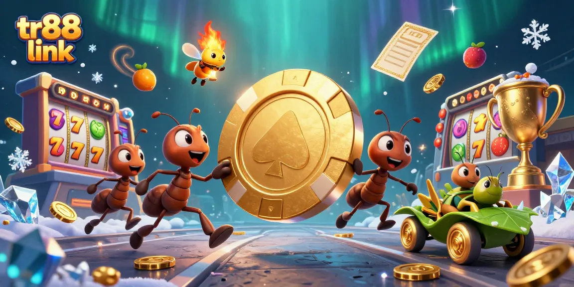 Experience the thrill of the TR88 link with cartoon characters stealing a giant poker chip in a dynamic casino heist scene.