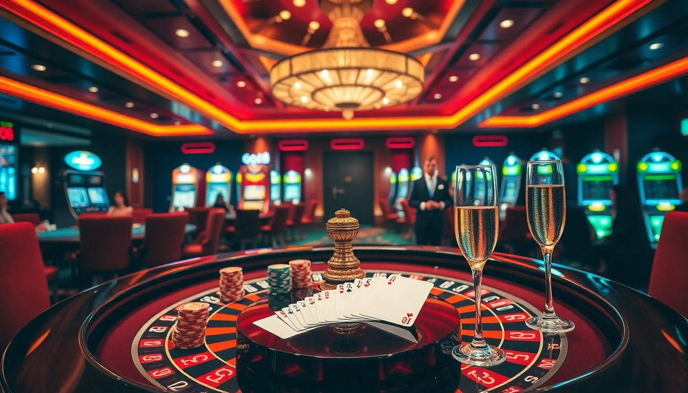 Exciting gaming action at the go8 casino showcasing roulette and vibrant chip stacks.