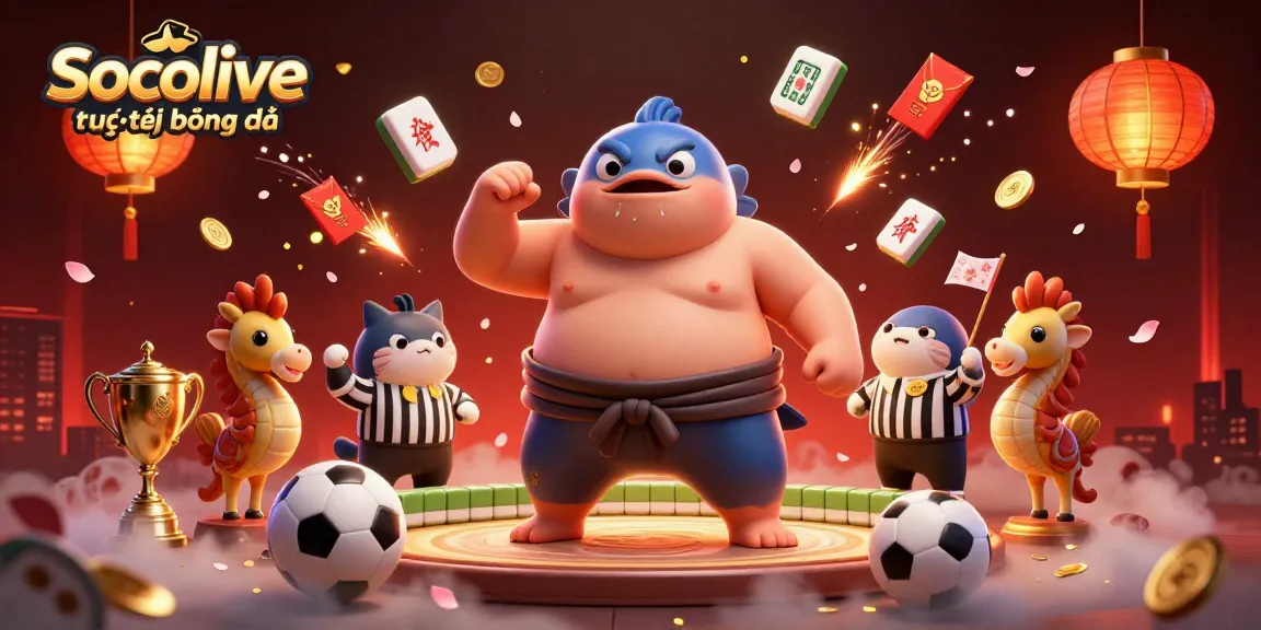 Experience Socolive trực tiếp bóng đá with vibrant, action-packed 3D illustration of sports betting excitement.